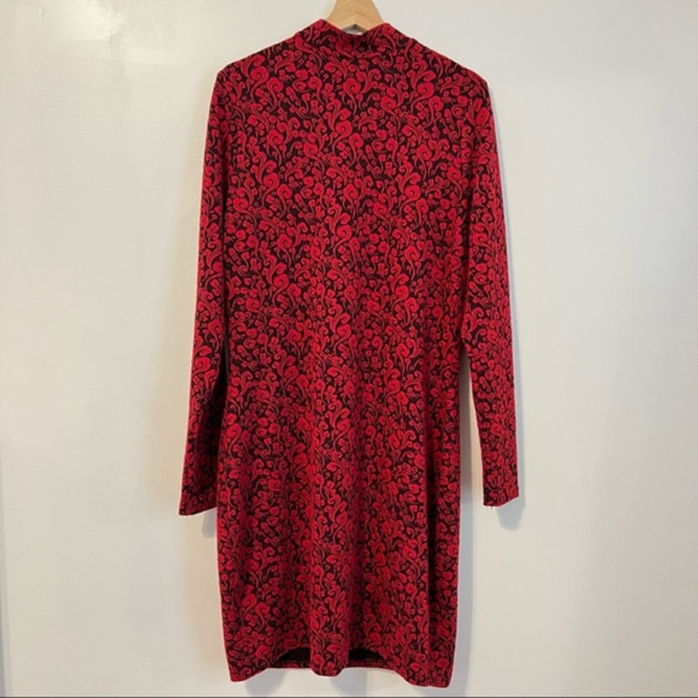 Fashion to figure red printed cut out back bodycon dress 2x